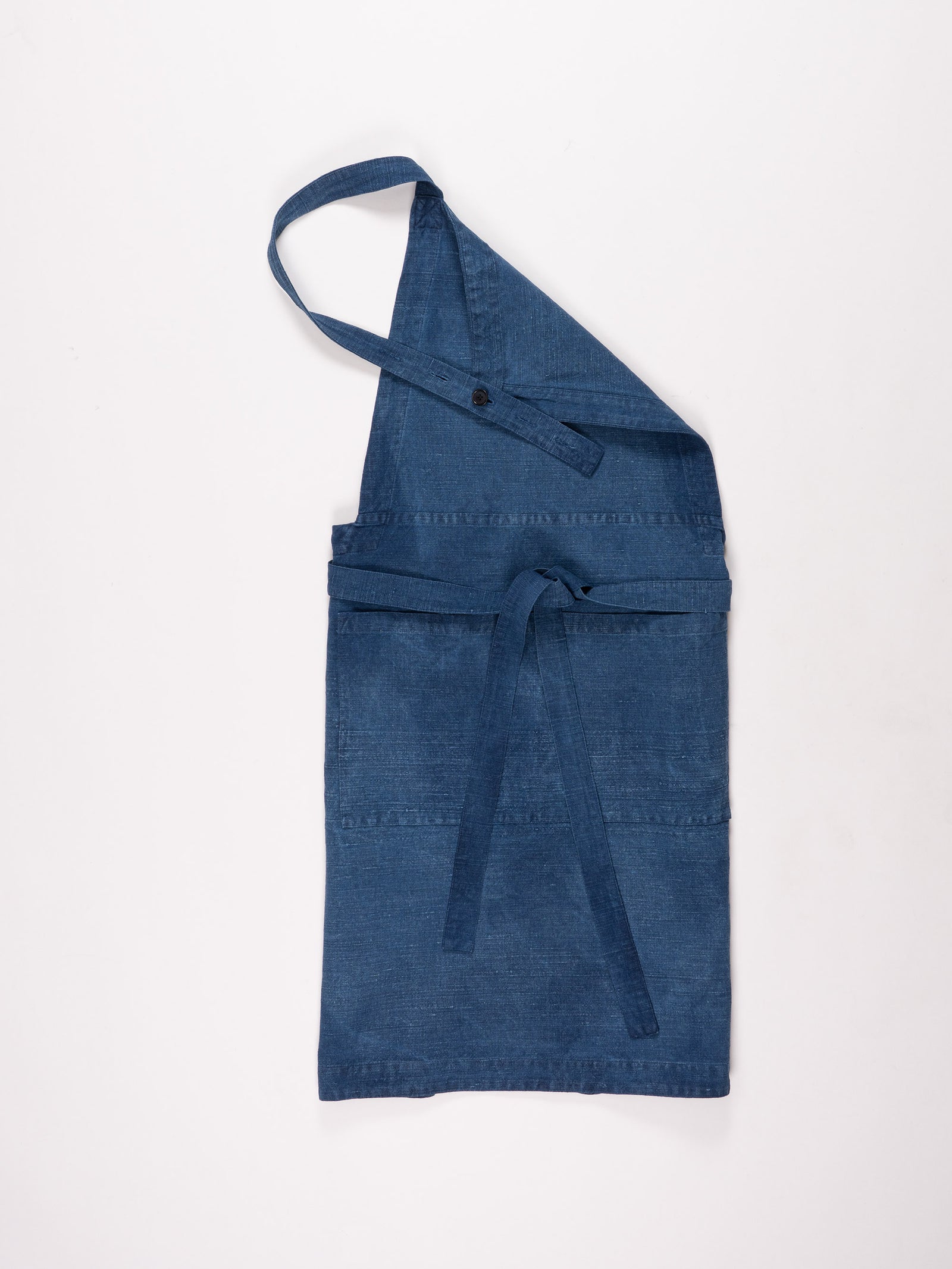 Handwoven Apron – Natural Indigo